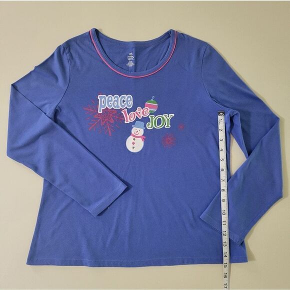 Bobbie Brooks Sleepwear Women's Blue Flannel Snowman Pajama Set - Picture 6 of 16